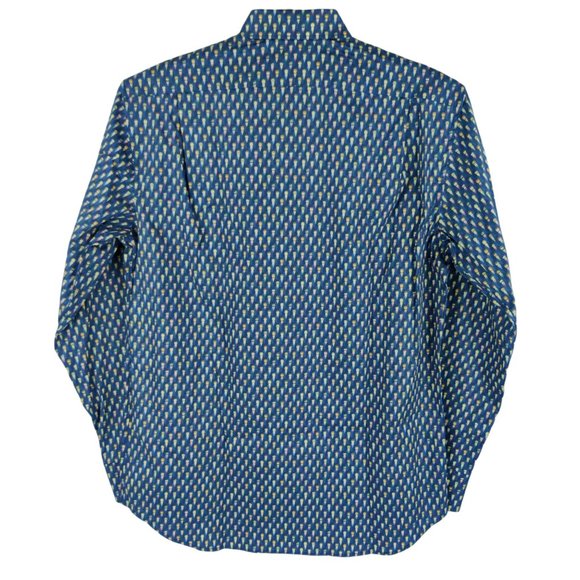 NWT Stenstroms Businessmen Print Fitted Body Stretch Blue Dress Shirt - Picture 5 of 5